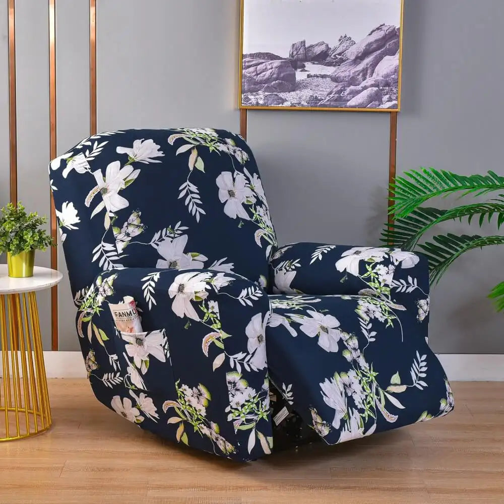 Unique Recliner Cover 4 Pieces Floral Printed Lazy Boy Chair Slip Cover Crfatop %sku%