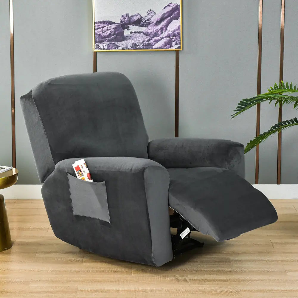 Velvet recliner online slipcover