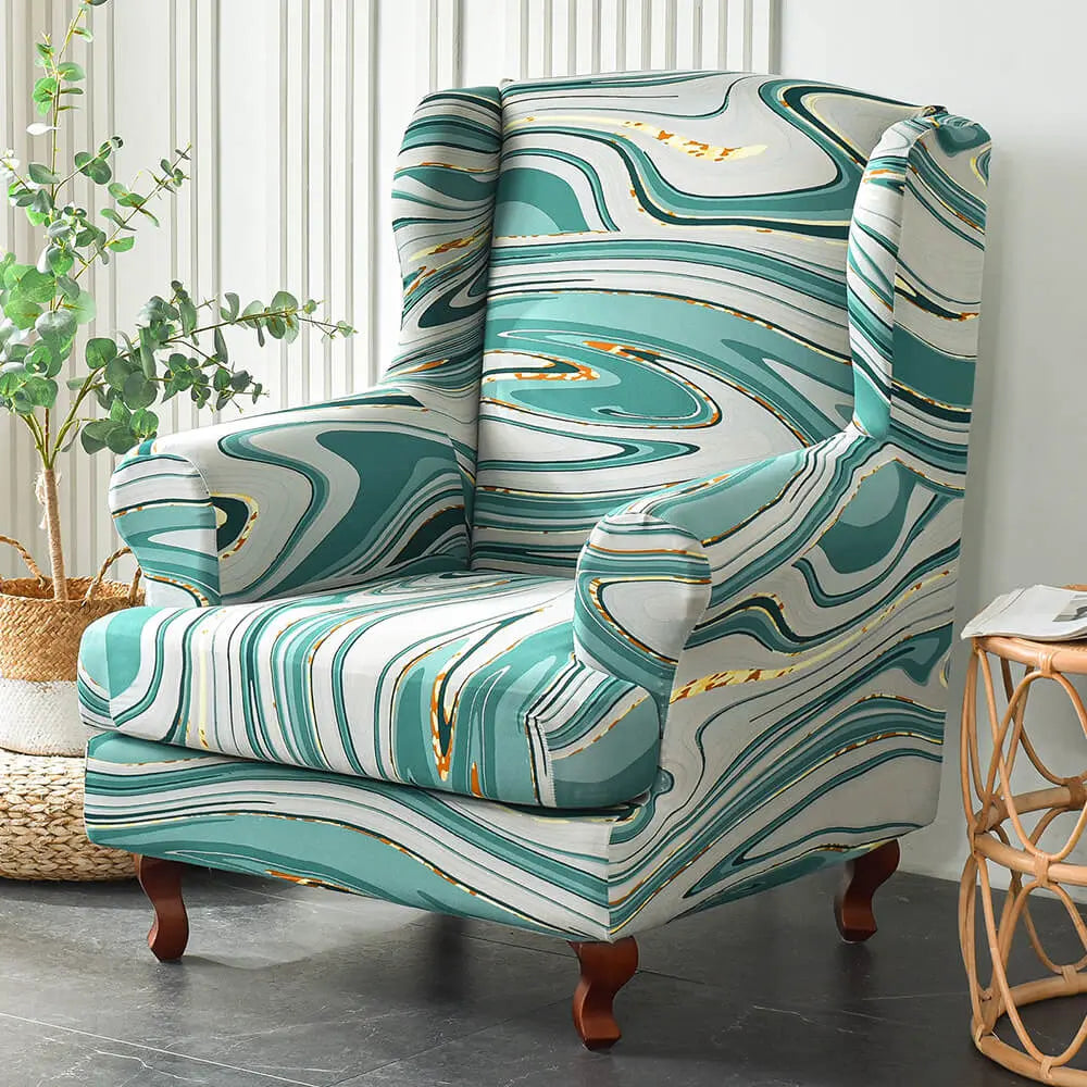 Upgraded 2-piece Printed Wingback Slipcover Crfatop %sku%