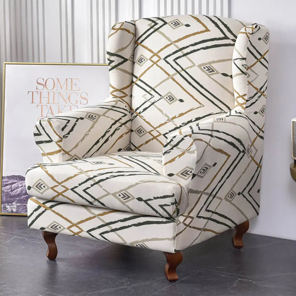 Upgraded 2-piece Printed Wingback Slipcover Crfatop %sku%