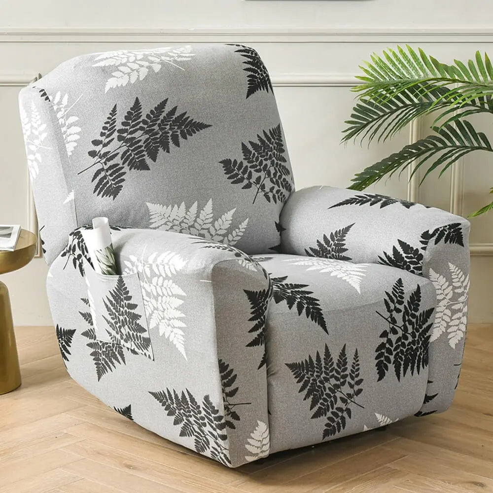 Waterproof Sofaprint Recliner Covers With Pockets 4 Pieces Crfatop %sku%